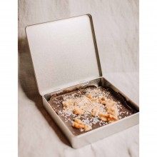 Wiederverwendbare leere Schokoladendose quadratisch, silber – DIY Geschenkbox