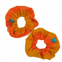 Zweifarbige Scrunchies Bio-Baumwoll-Jersey Gelb/Orange