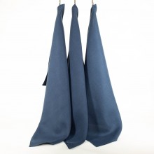 3er Set Geschirrhandtücher aus 100% Leinen, Blau