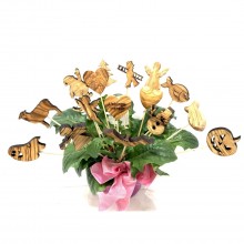 Blumenstecker aus Olivenholz, traditionelle Motive