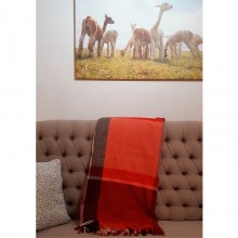 Alpaka Wolldecke verschiedene Designs – Rot