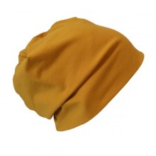 Mütze 'Line' Uni Gelb-, Rot- und Lila-Töne Bio Jersey – Unisex Beanie Senfgelb für Erwachsene