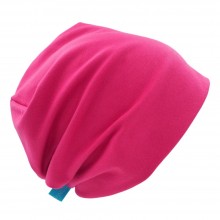 Mütze 'Line' Uni Gelb-, Rot- und Lila-Töne Bio Jersey – Unisex Beanie Pink für Erwachsene