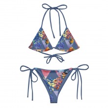 Recycelter Triangel-Bikini mit tropischem Print