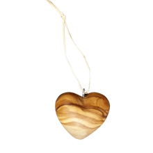 Herz aus Olivenholz – Holzanhänger