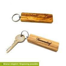 Personalisierbarer Schlüsselanhänger STAB aus Olivenholz mit & ohne Gravur