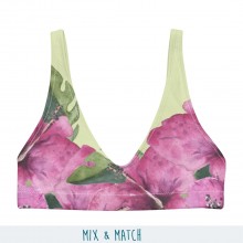Tropical Flower Recyceltes, gepolstertes Bikini-Oberteil pink/grün