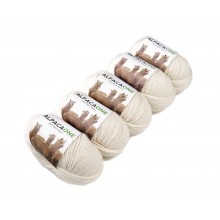 Alpacaone Baby Alpaka Wolle Knäuel 5er Pack -112m 4-4,5 Nadelstärke Nm 4/9 Strick-Häkel-Garn