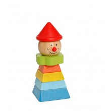 EverEarth - Clown mit rotem Hut – Stapelspielzeug aus FSC Holz