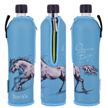 Dora’s Glasflasche mit Pferd Neoprenanzug