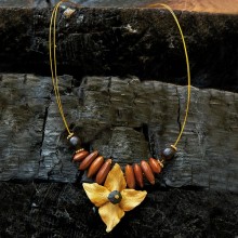 Natur Halskette STAR aus echten Samen und Samenkapseln