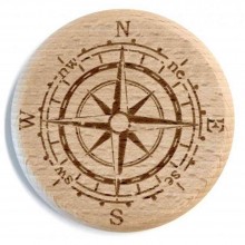 Holzpost Trinkglas-Abdeckung aus Buchenholz – Kompass