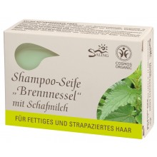 Brennnessel Shampoo-Seife für fettiges und strapaziertes Haar – Saling Schafmilchseife