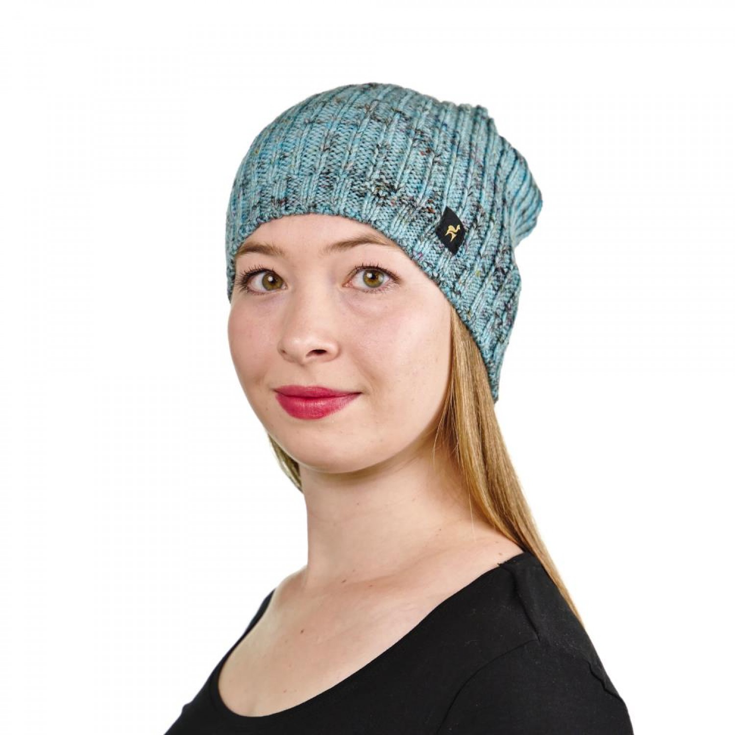 Knit Alpaca Hat Samantha, one size, ocean blue