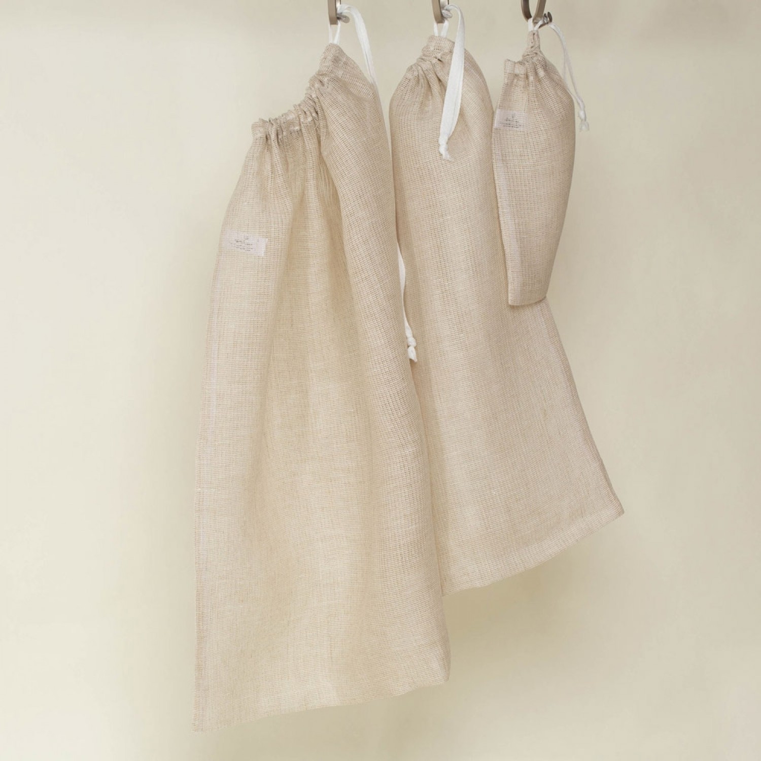 Organic Linen Mesh Laundry Bags - Set of 3 natural » nahtur-design