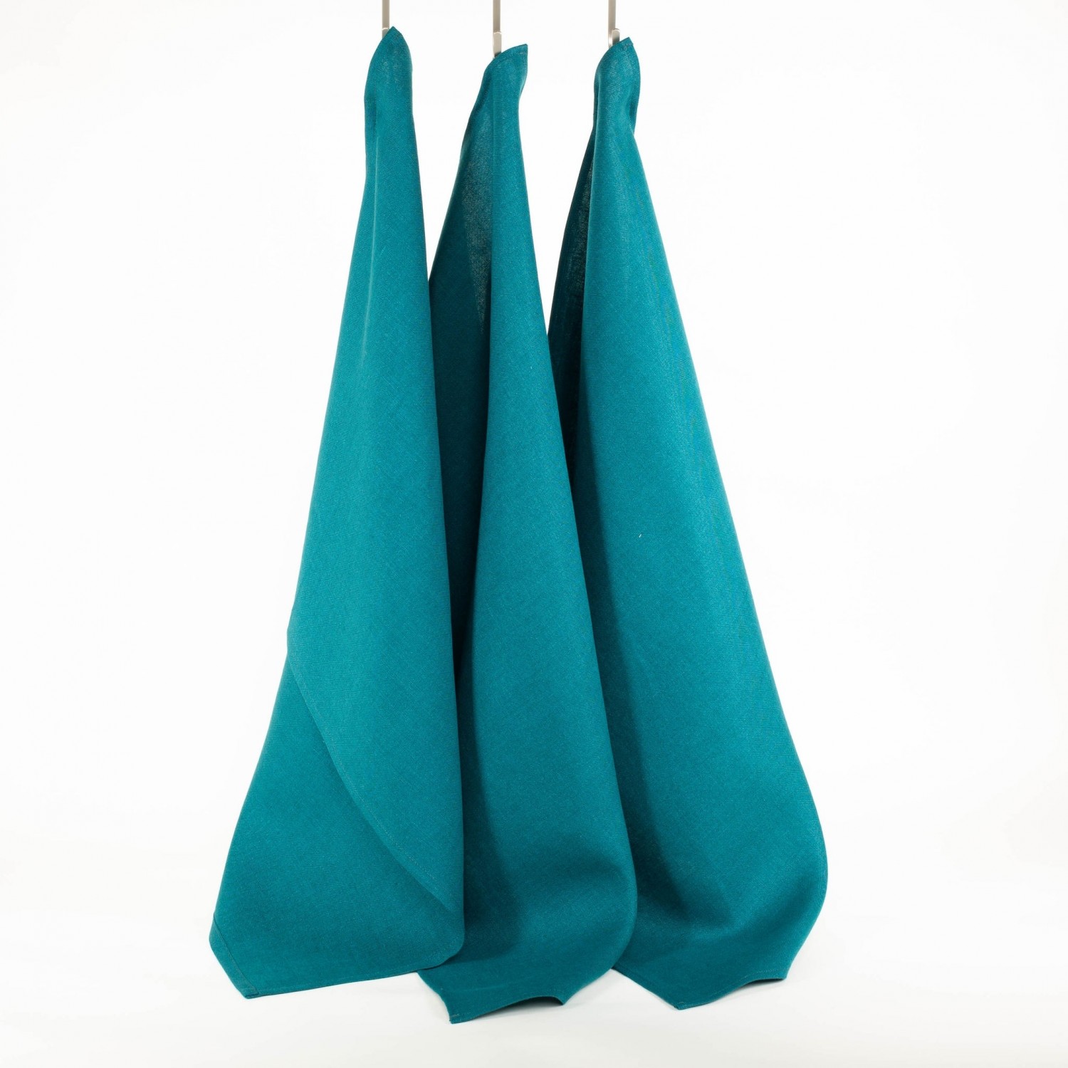 Linen Plain Tea Towel Set of 3 Teal » nahtur-design