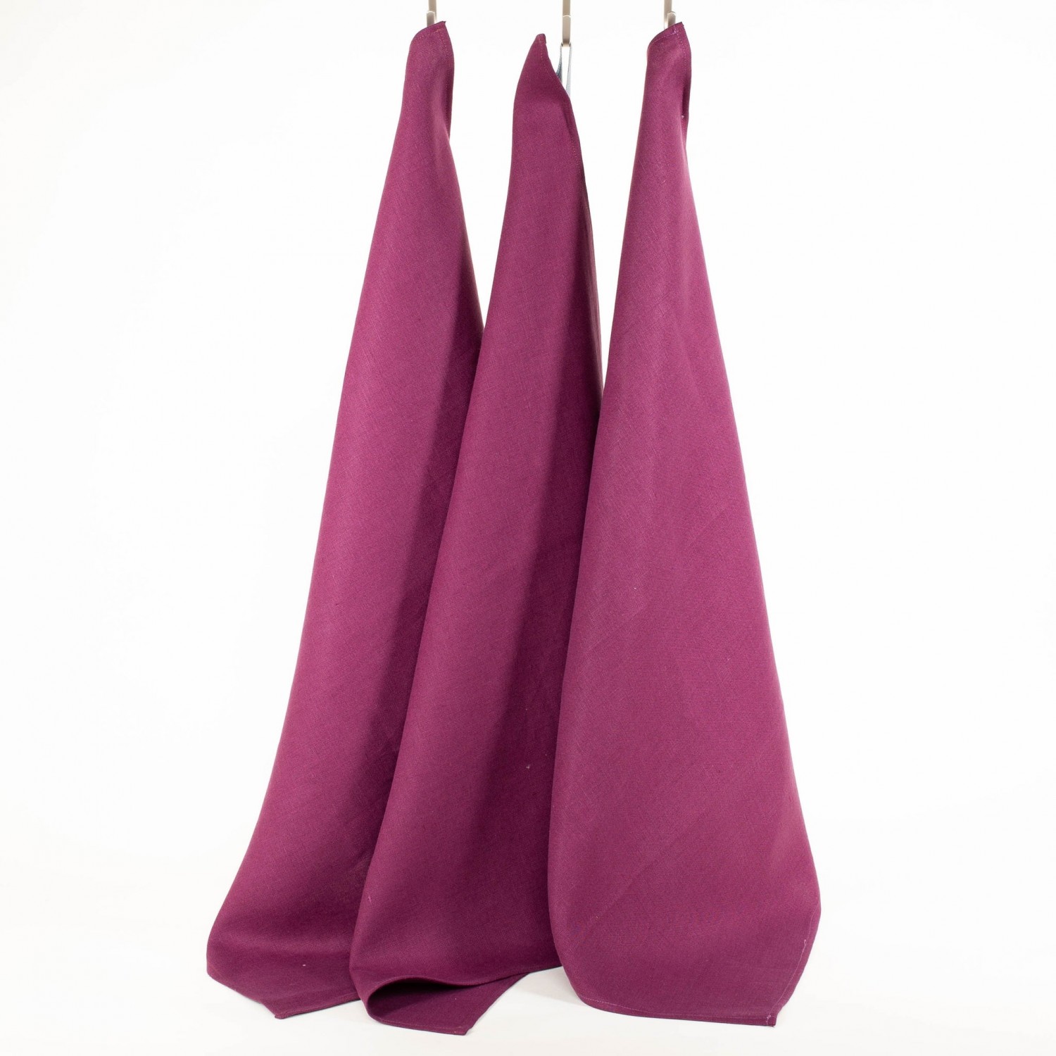 Linen Plain Tea Towel Set of 3 Berry » nahtur-design