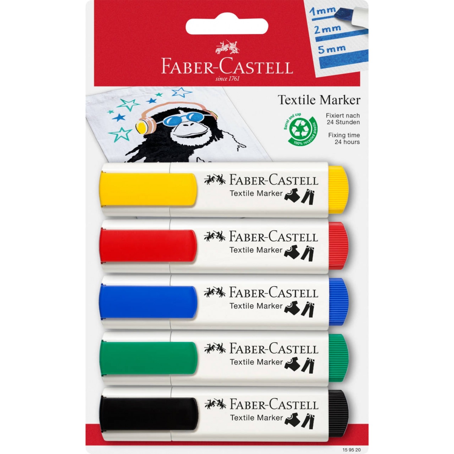24 Eco Pencils Colour Grip Crayon Set cardboard wallet - Faber-Castell