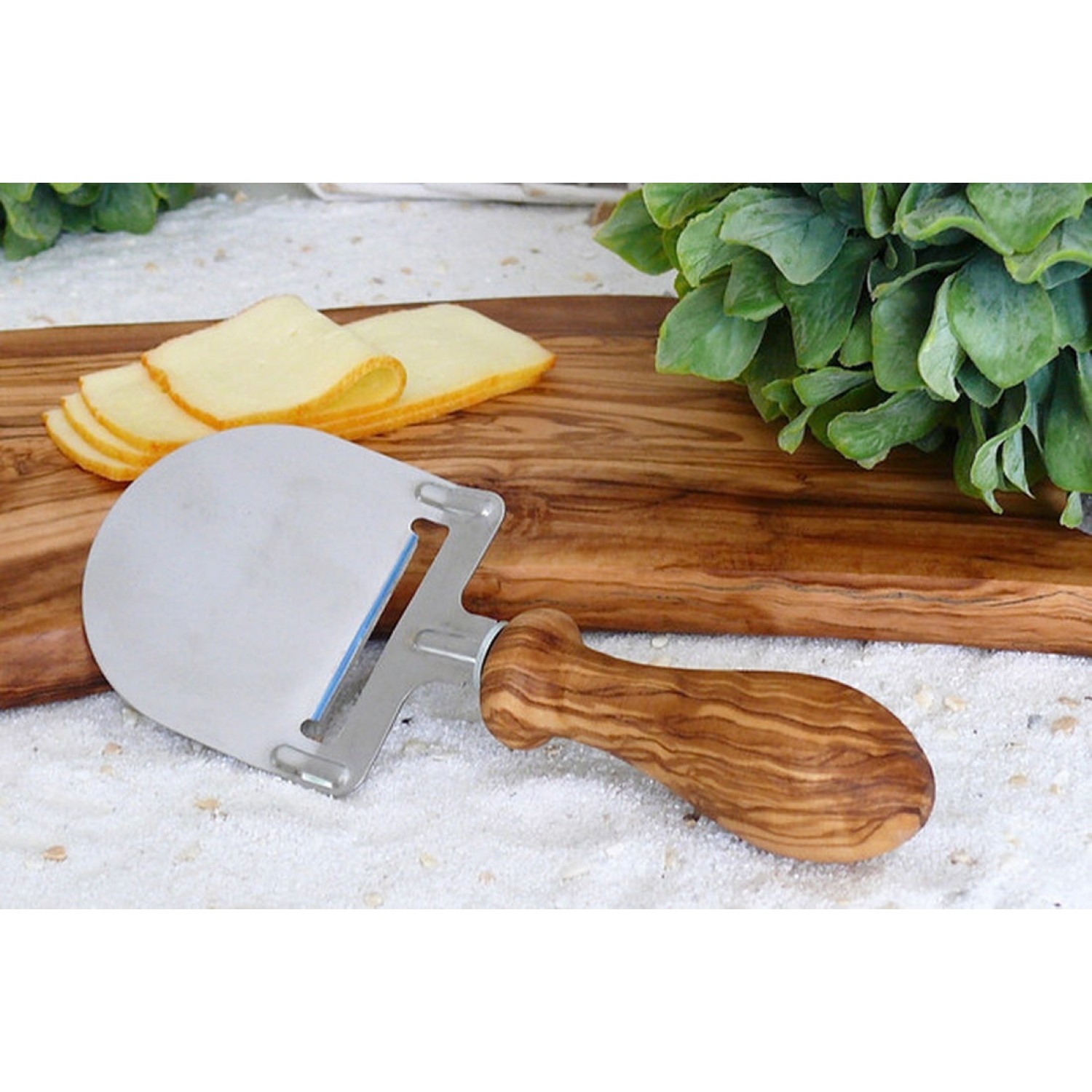 Cheese Slicer DESIGN, lathed Olive Wood Handle