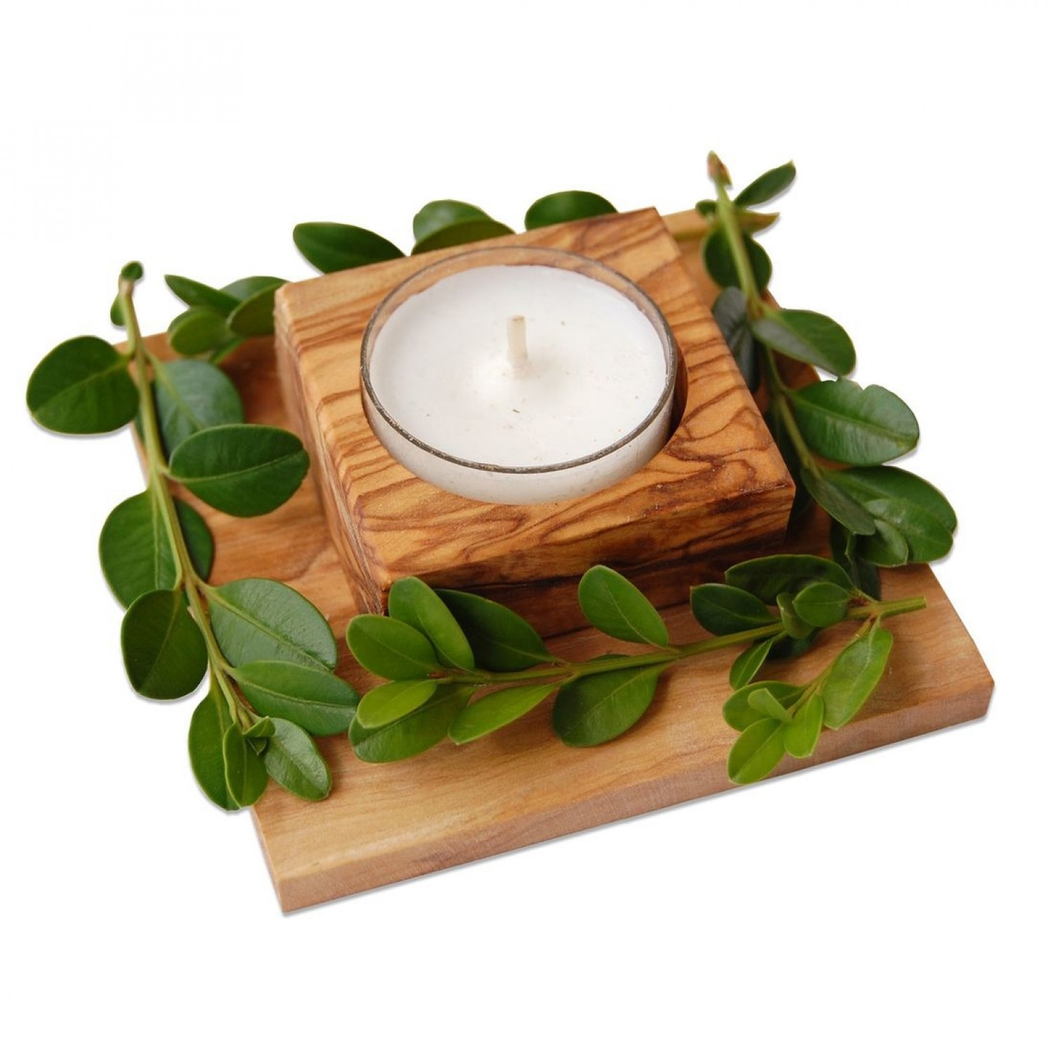 Decorative Olive Wood Tea Light Holder COFINA | D.O.M.
