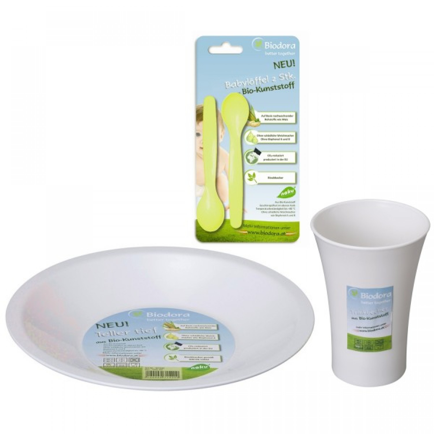 Eco 3-part-dish-set for children of bioplastics