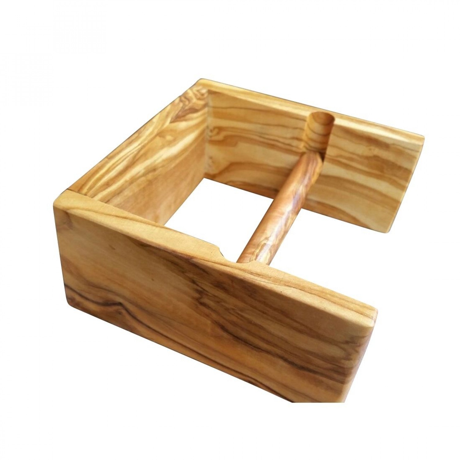 Toilet paper holder MUNICH made of olive wood, self-adhesive by D.O.M.