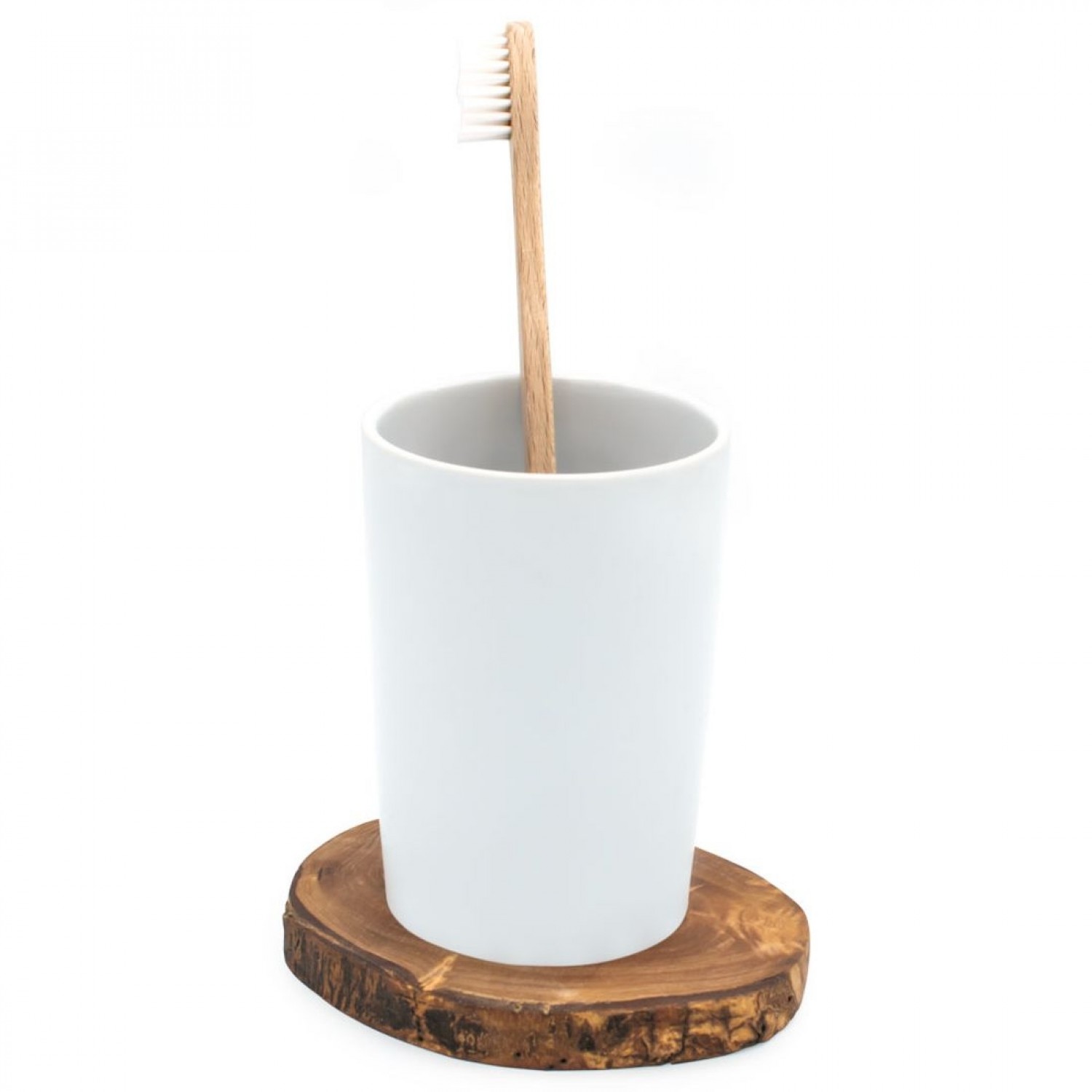 Toothbrush Cup PLATEAU on olive wood base » D.O.M.