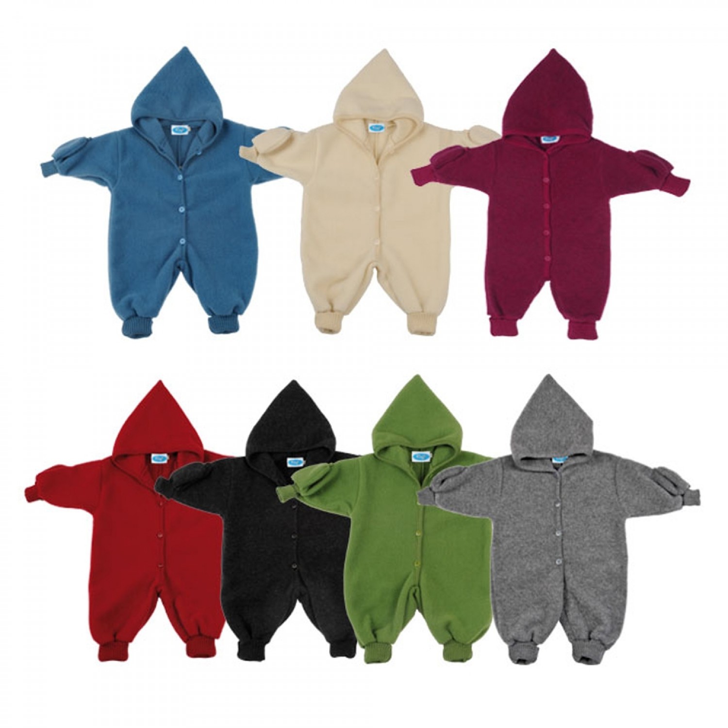 Kids Plain Fleece Overall with Gloves - eco merino-wool | Reiff