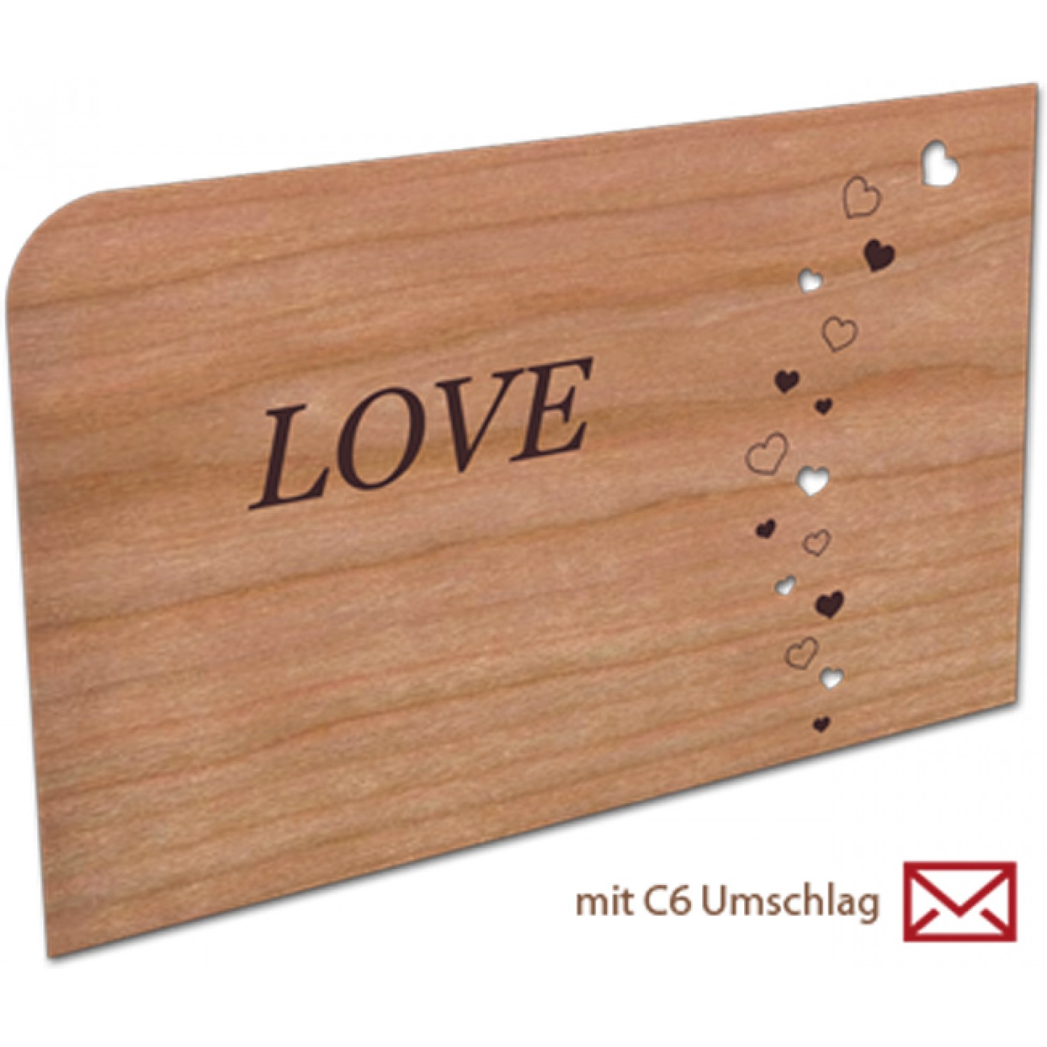 LOVE wooden greeting card & postcard | holzpost