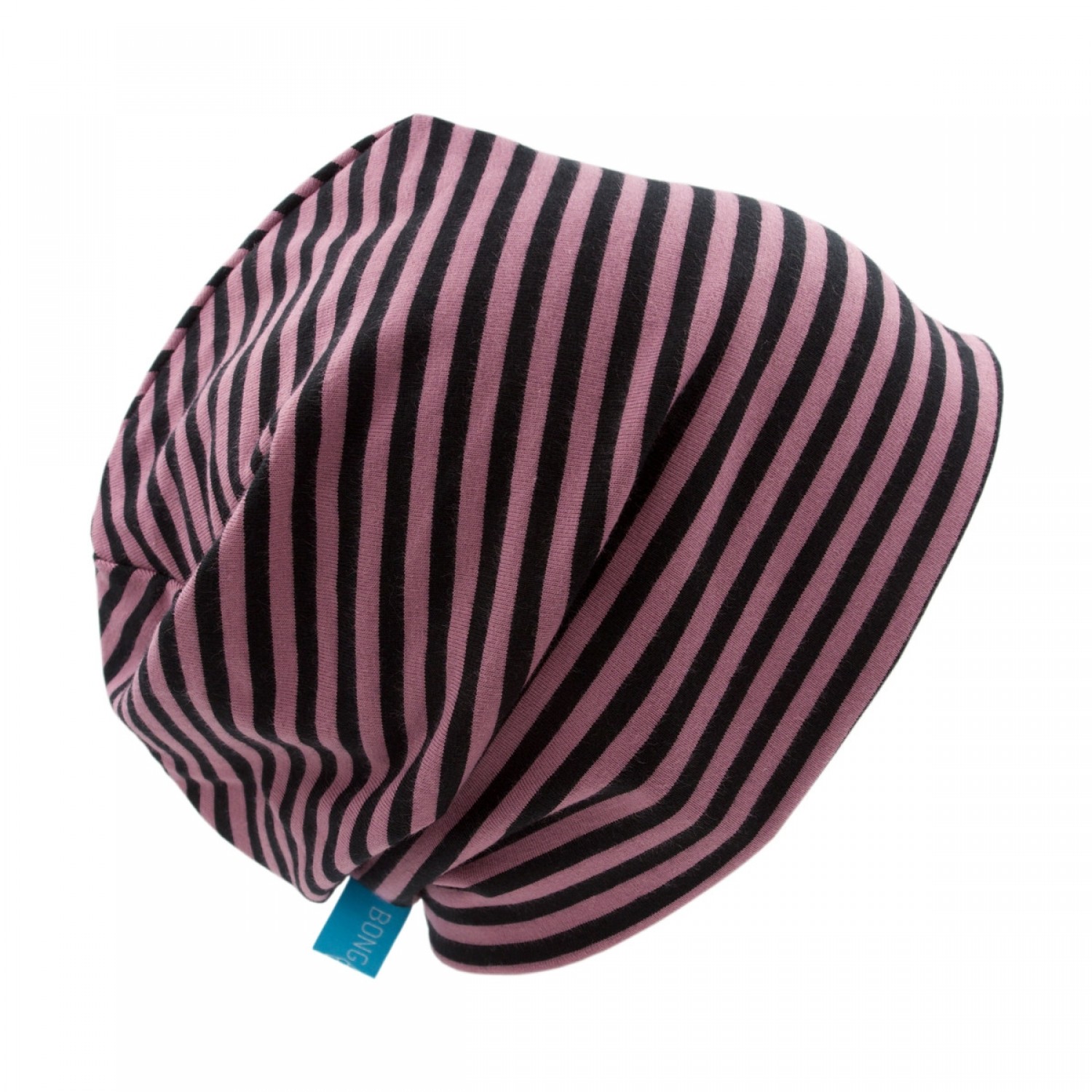 Organic Cotton Beanie Hat 'Line Stripe' Lilac/Black » bingabonga