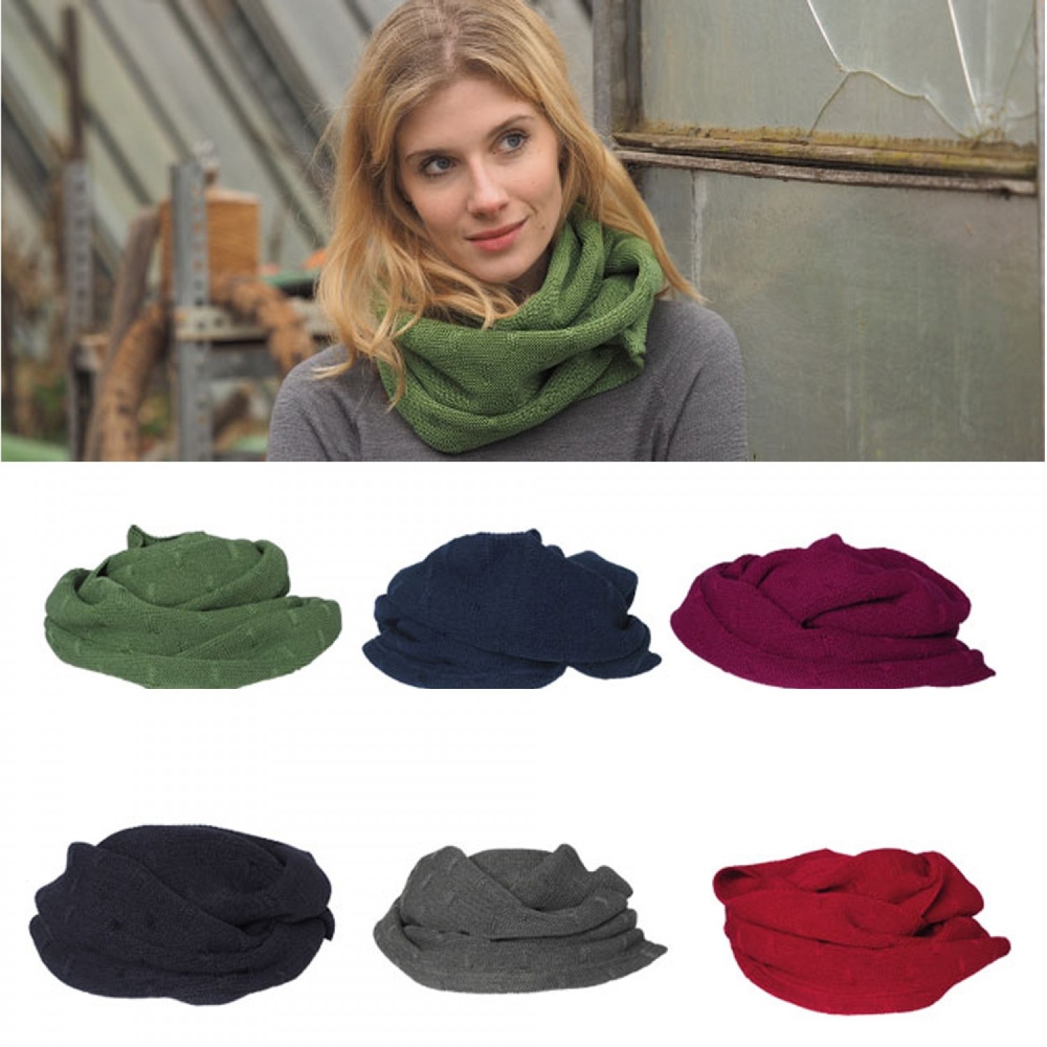 Women Round Scarves, eco wool & silk winter circle scarf | Reiff