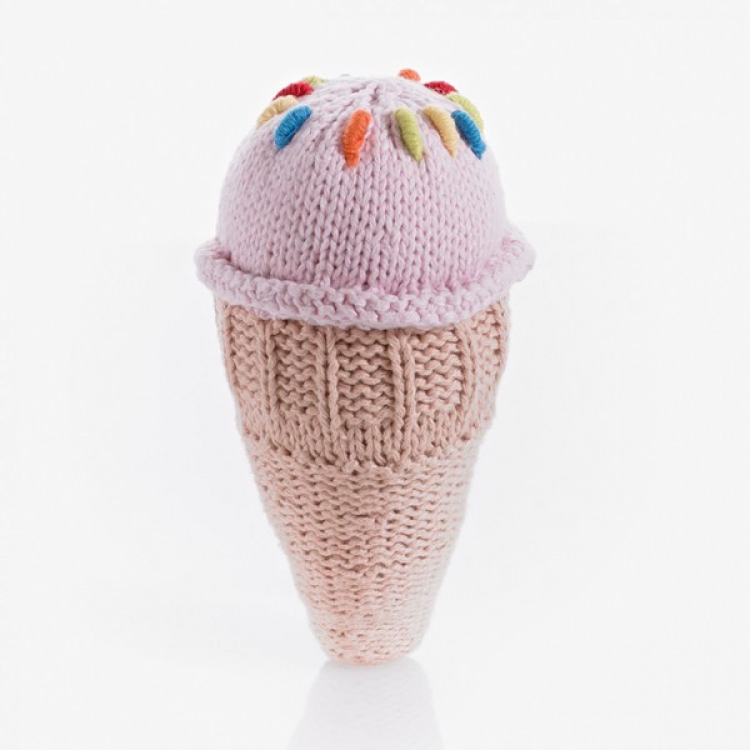 Pebble Ice Cream Rattle - Strawberry Cone