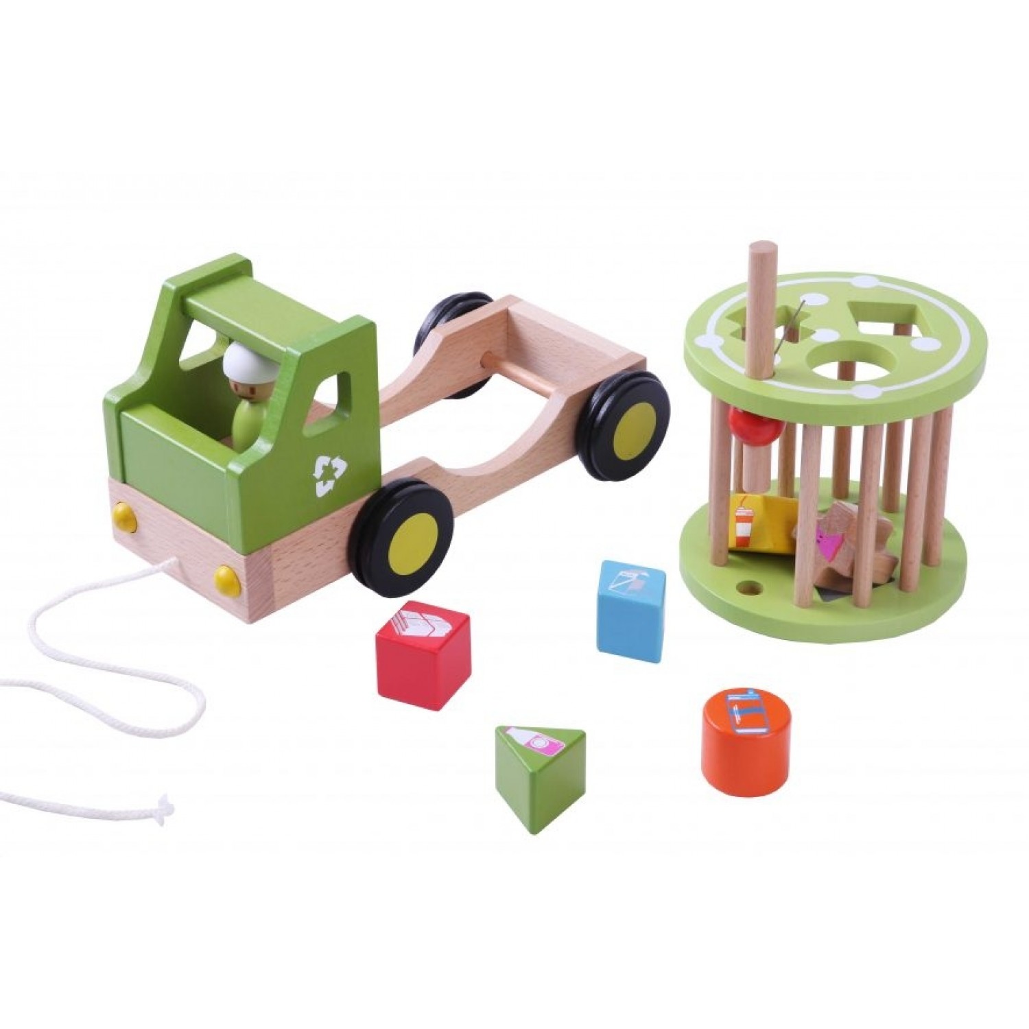 EverEarth Recycling Truck, Sorting & Pull along Toy