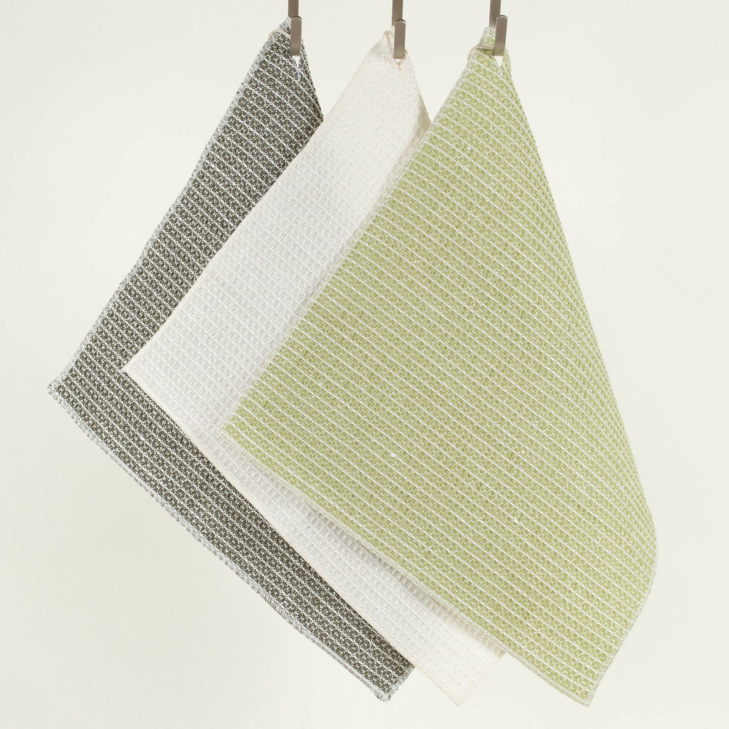 Plastic-free Cleaning Cloth Rag Bundle half-linen Waffle Pique, Set of 3 colourful mixed No. 20