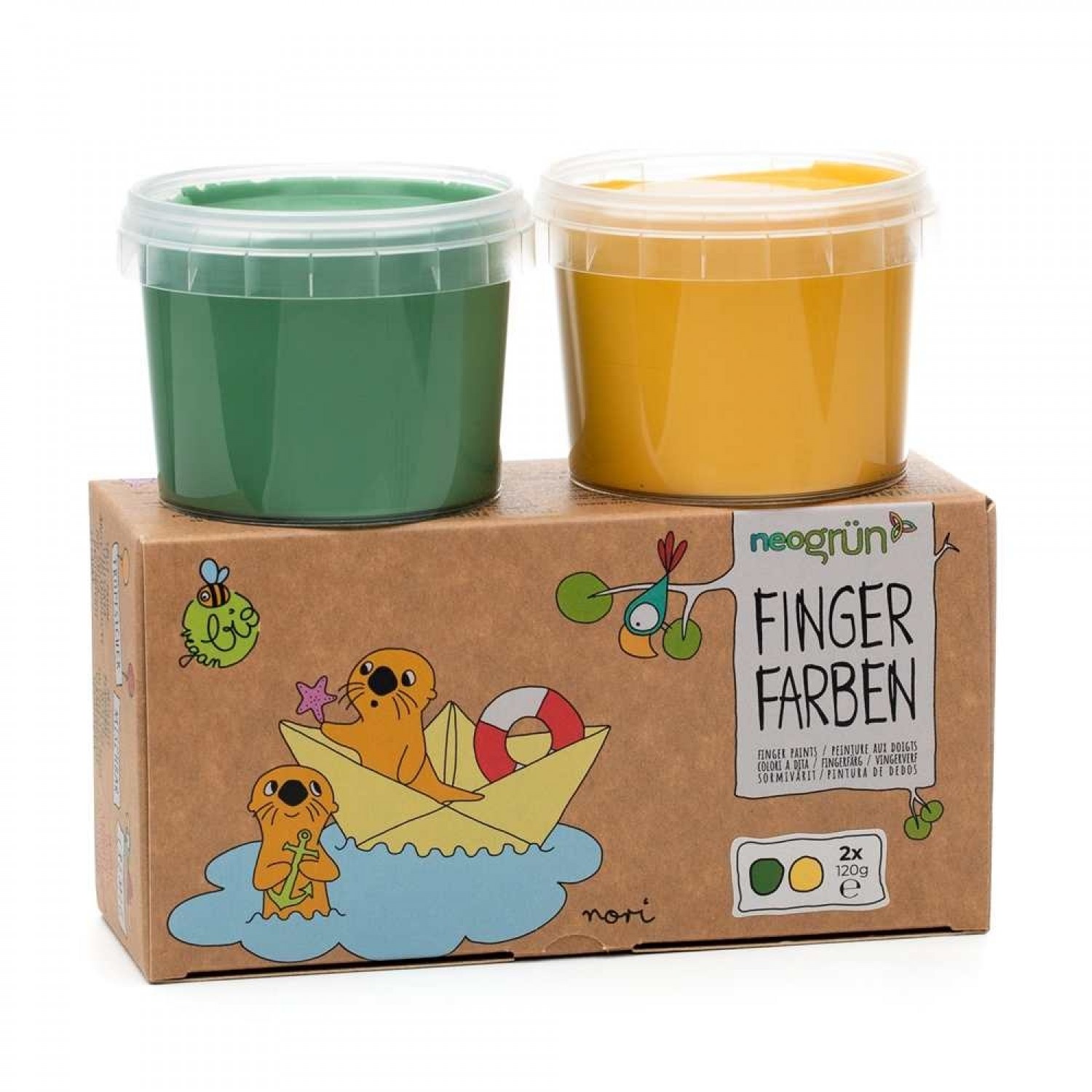Eco-friendly Finger Paints Set of 2 NORI – Green/Yellow » neogrün