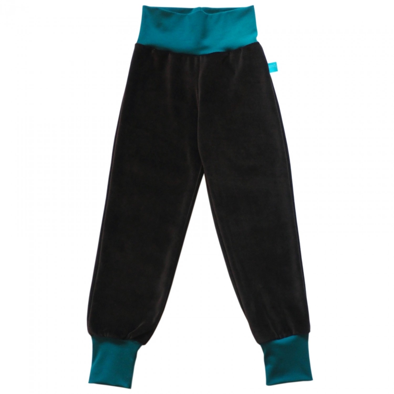 Unisex Cosiness Trousers Brown/Emerald Eco Cotton | bingabonga