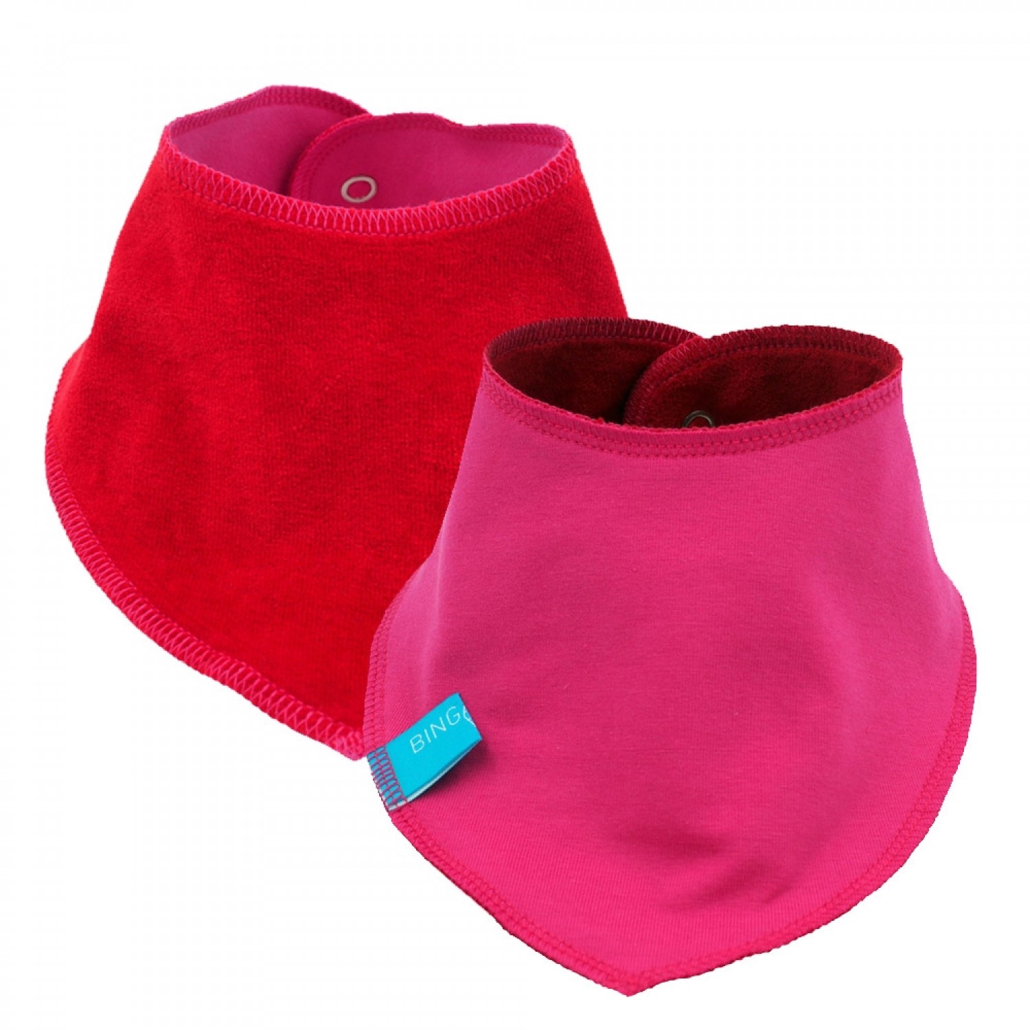 Reversible Baby Scarf pink/red, eco cotton bandana bib | bingabonga