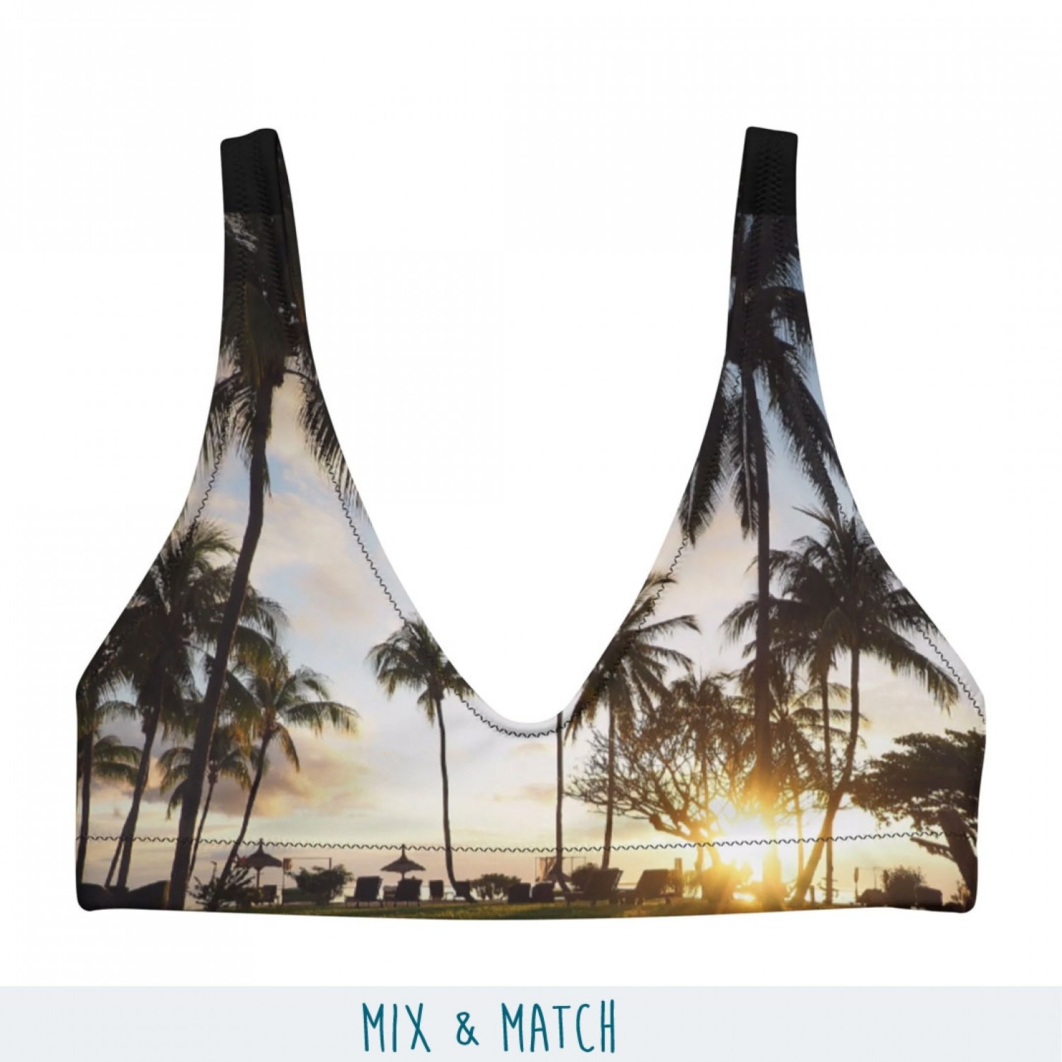 Mix & Match Palm Tree Paradise Recycled padded Bikini Top » earlyfish