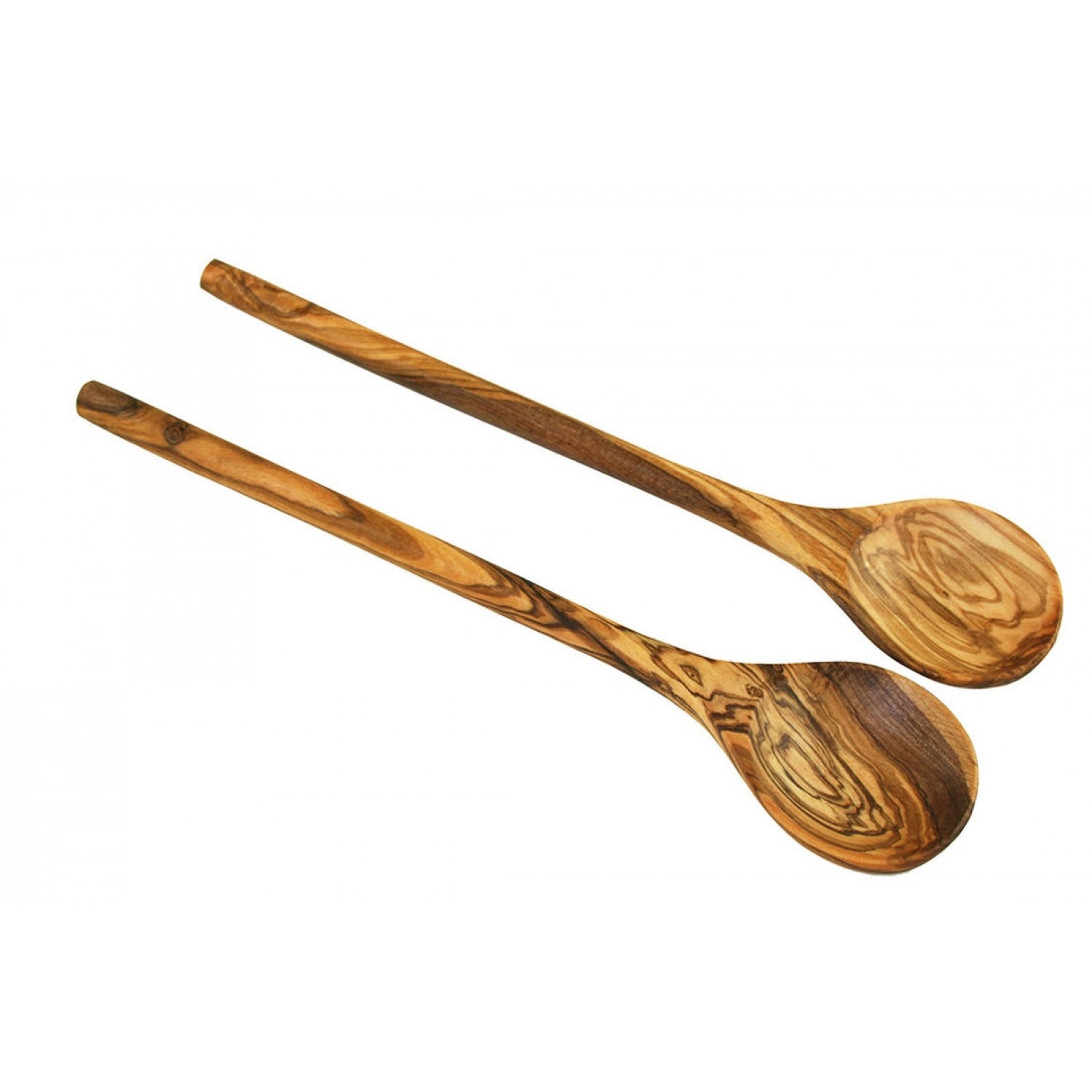 Olive Wood cooking spoon, 30 cm, round tip, 2 pieces