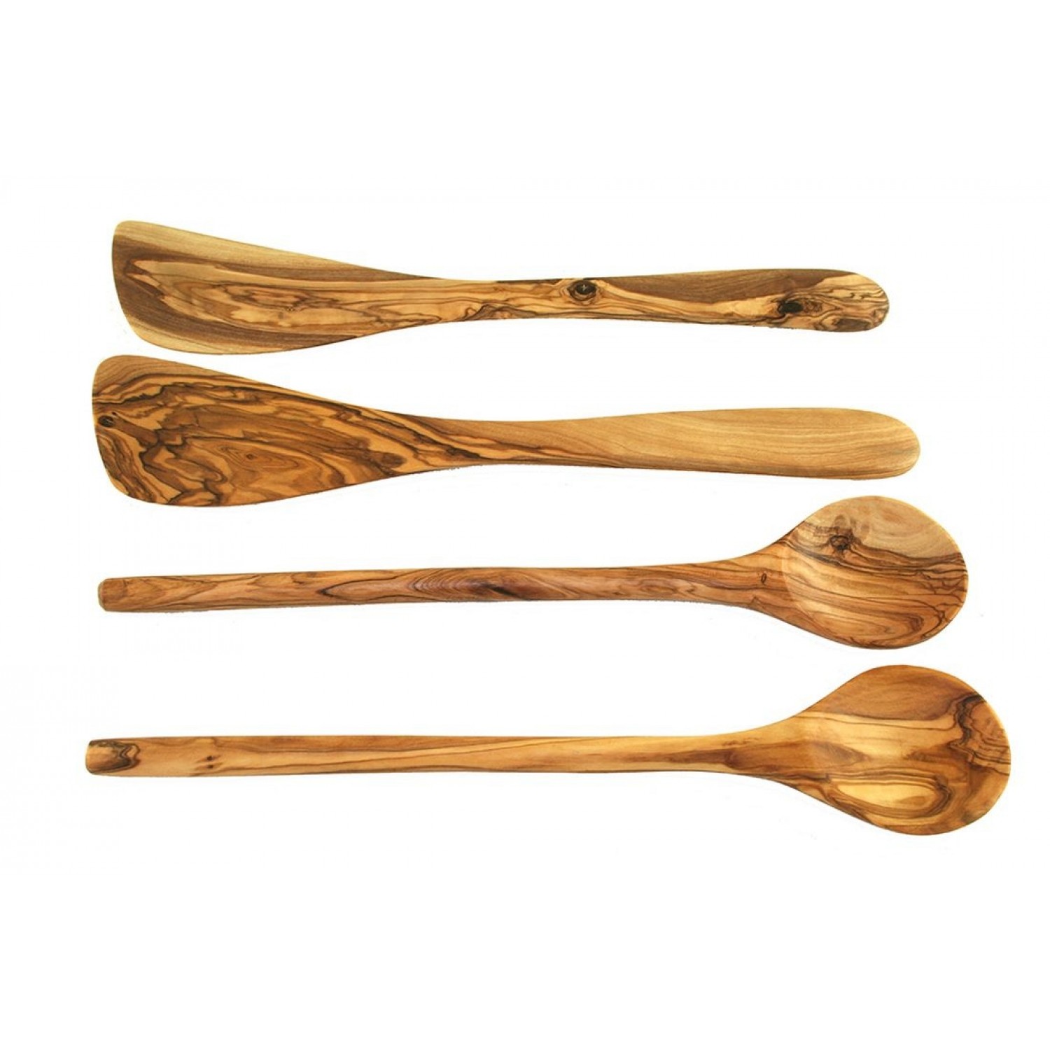 D.O.M. 2x2 Olive Wood Cooking Tool Set, Spatula & Cooking Spoon