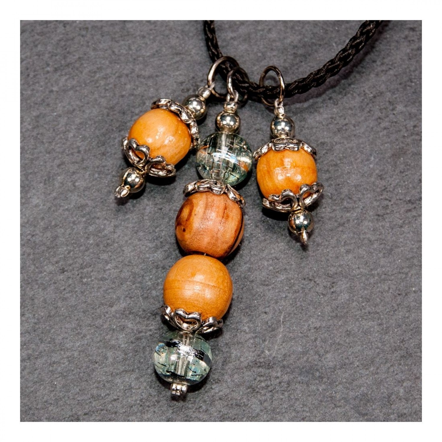 Boho-Style Necklace Olive Wood V16 » D.O.M.