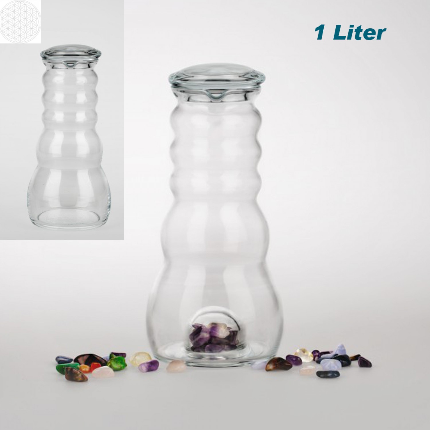 Water Pitcher 1 l with Glass Lid | Nature’s Design