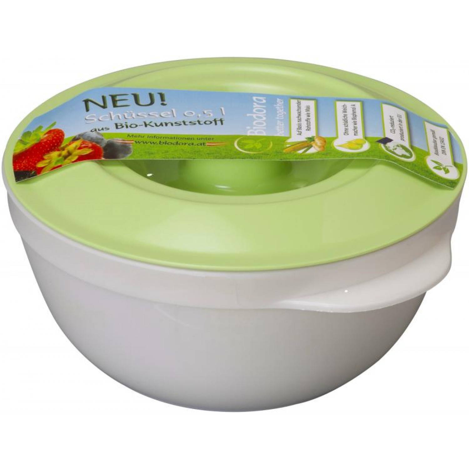 Bowl with lid for 0,5 l – bioplastics