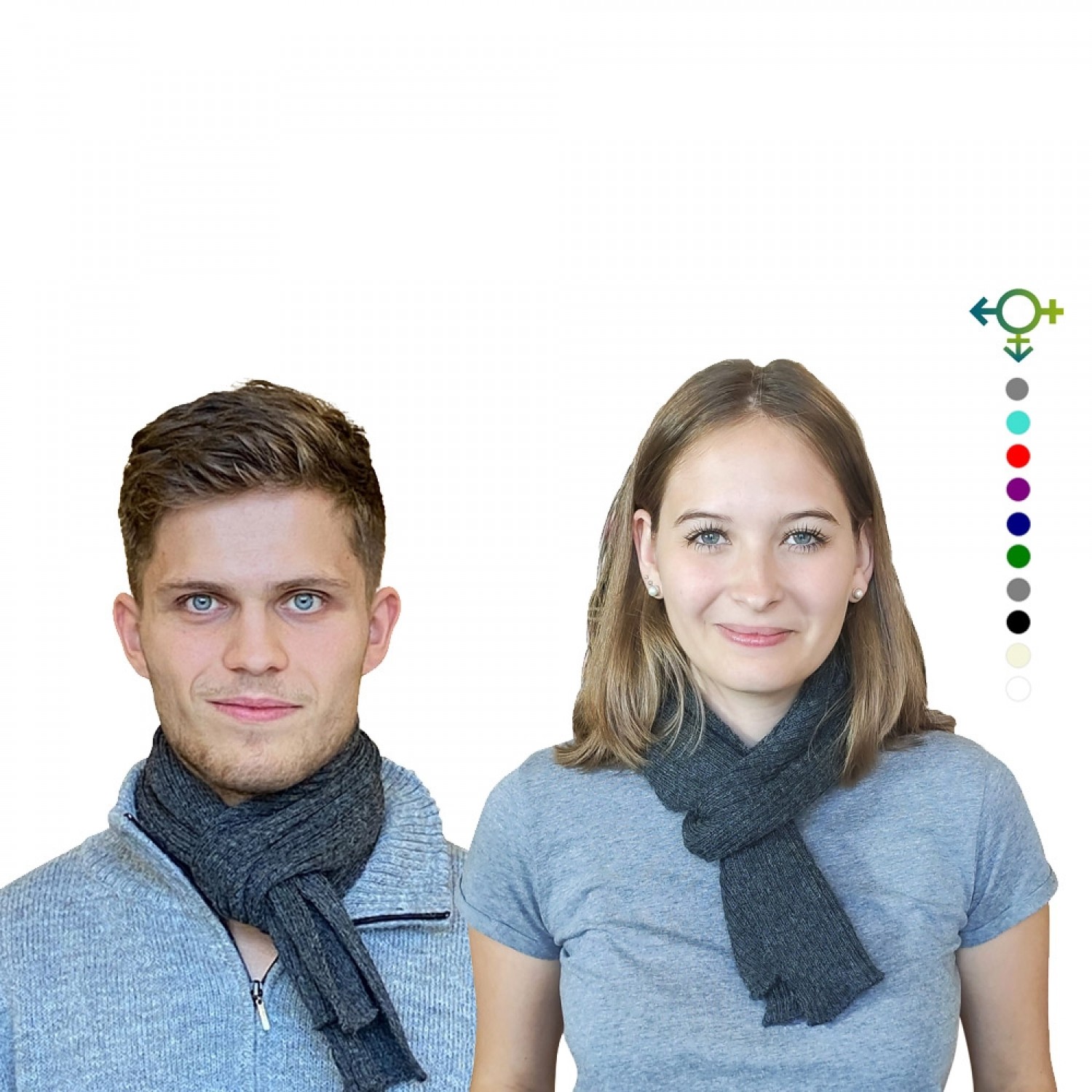 Alpaca Business Scarf, unisex knit scarf anthracite | Albwolle