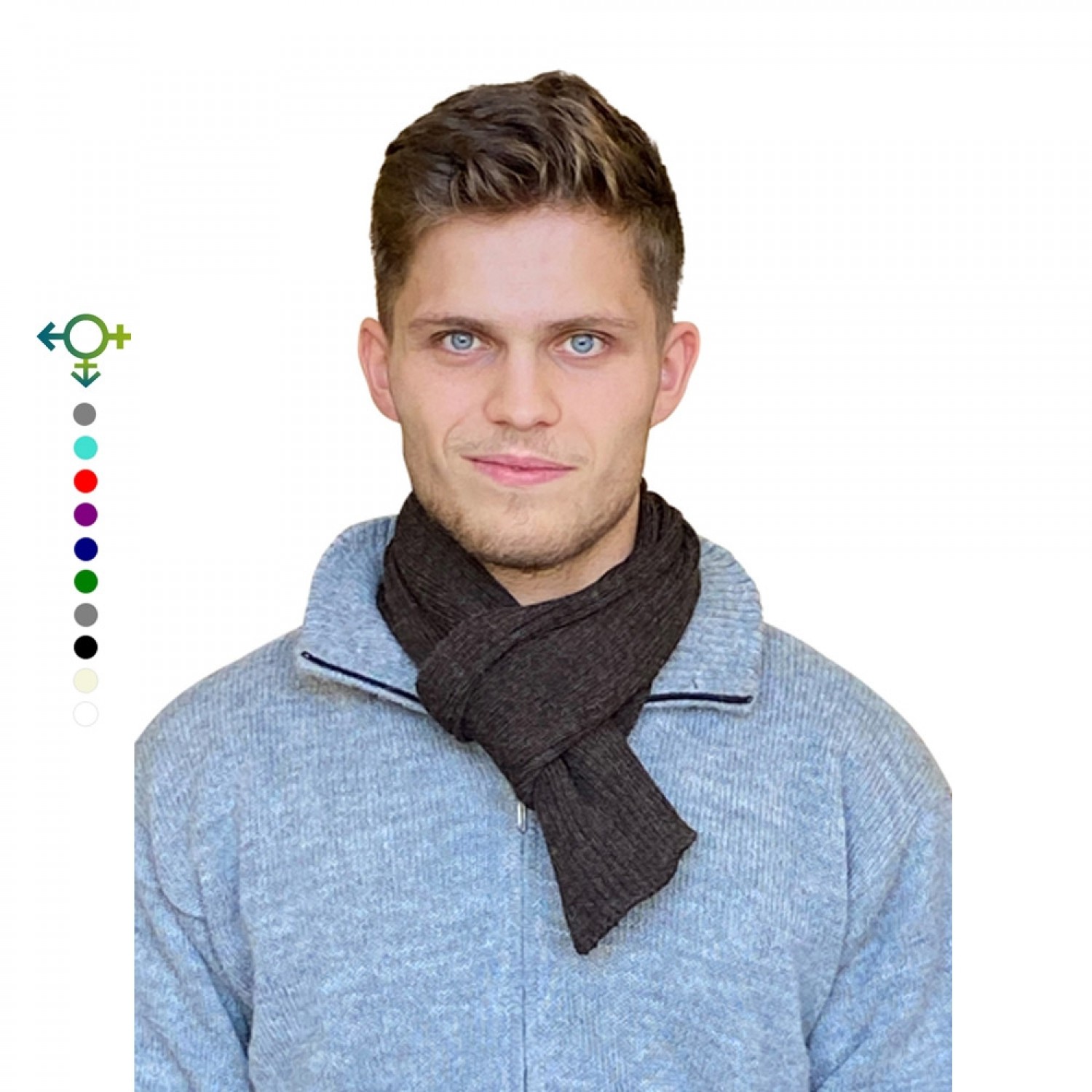 Alpaca Business Scarf, unisex knit scarf brown | Albwolle