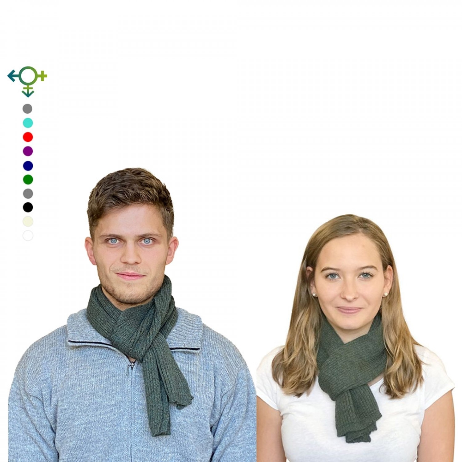 Alpaca Business Scarf, unisex knit scarves green | Albwolle