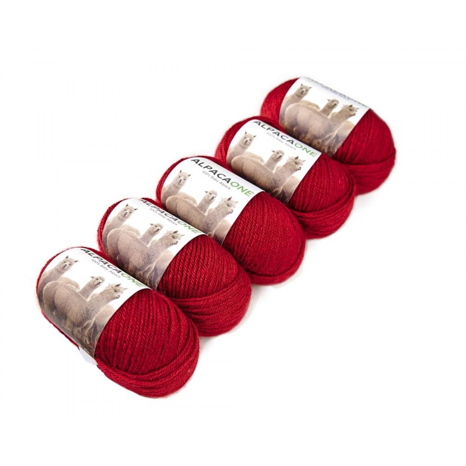 Alpacaone Baby Alpaca wool ball 5 pack red, OEKO-TEX