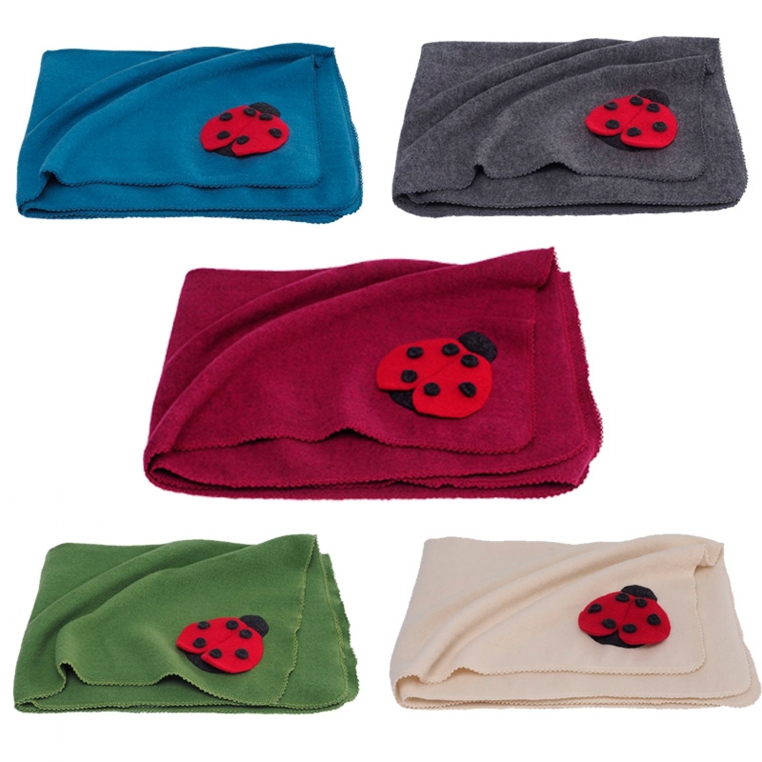 Eco fleece wraparound garment & baby blanket ladybird | Reiff