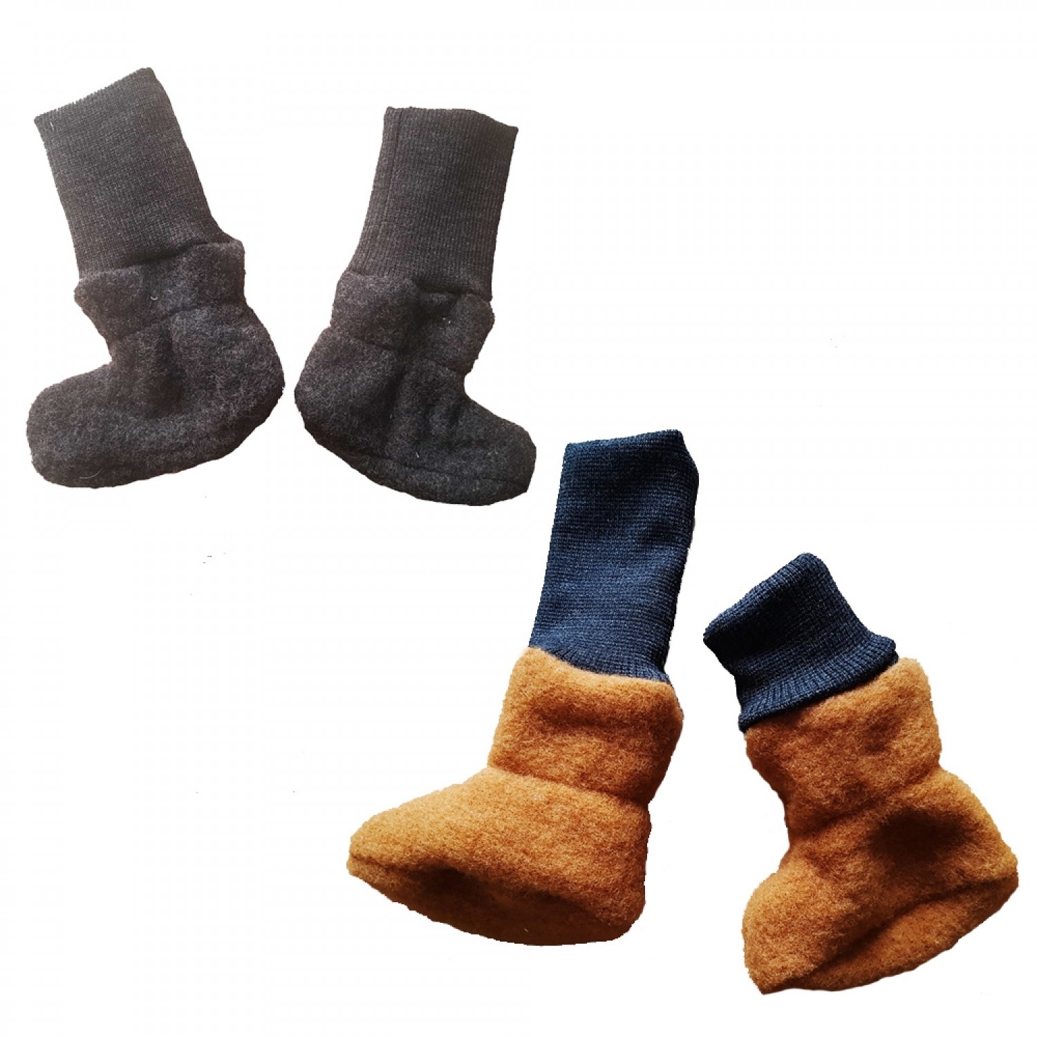 Organic Wool Fleece Baby Booties - warm shoes | Ulalue