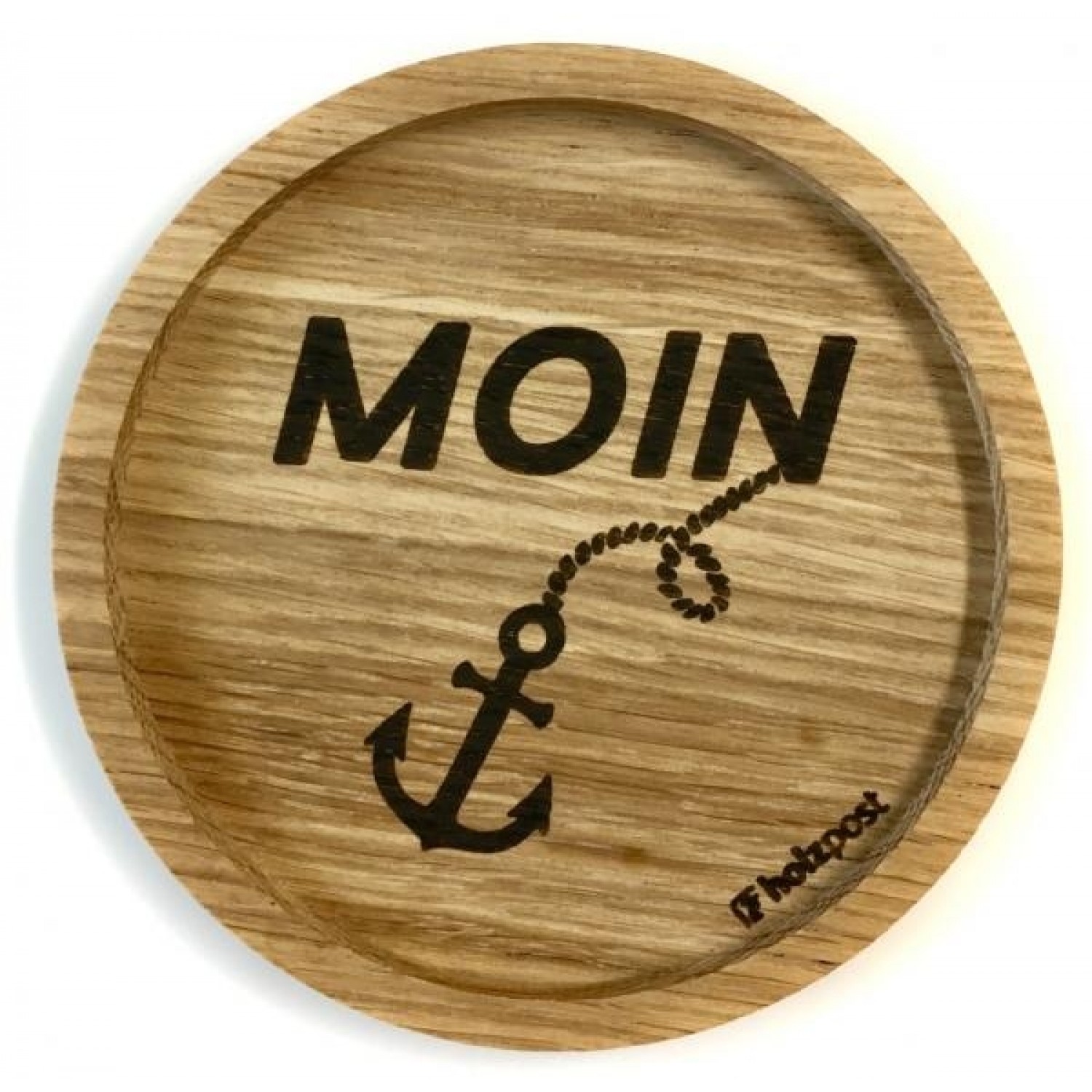 Solid Oak Wood Coaster Moin & Anchor » holzpost